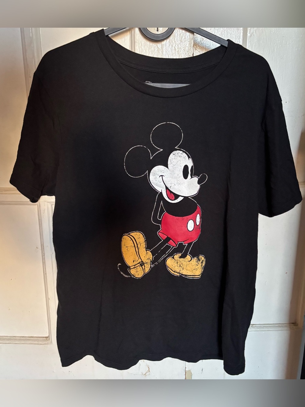 Disney Black T-Shirt with Vintage Mickey Mouse Graphic